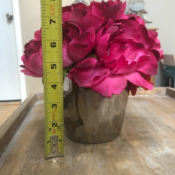 Pink Peonies in Silver Planter Vase - Picture 11 of 14